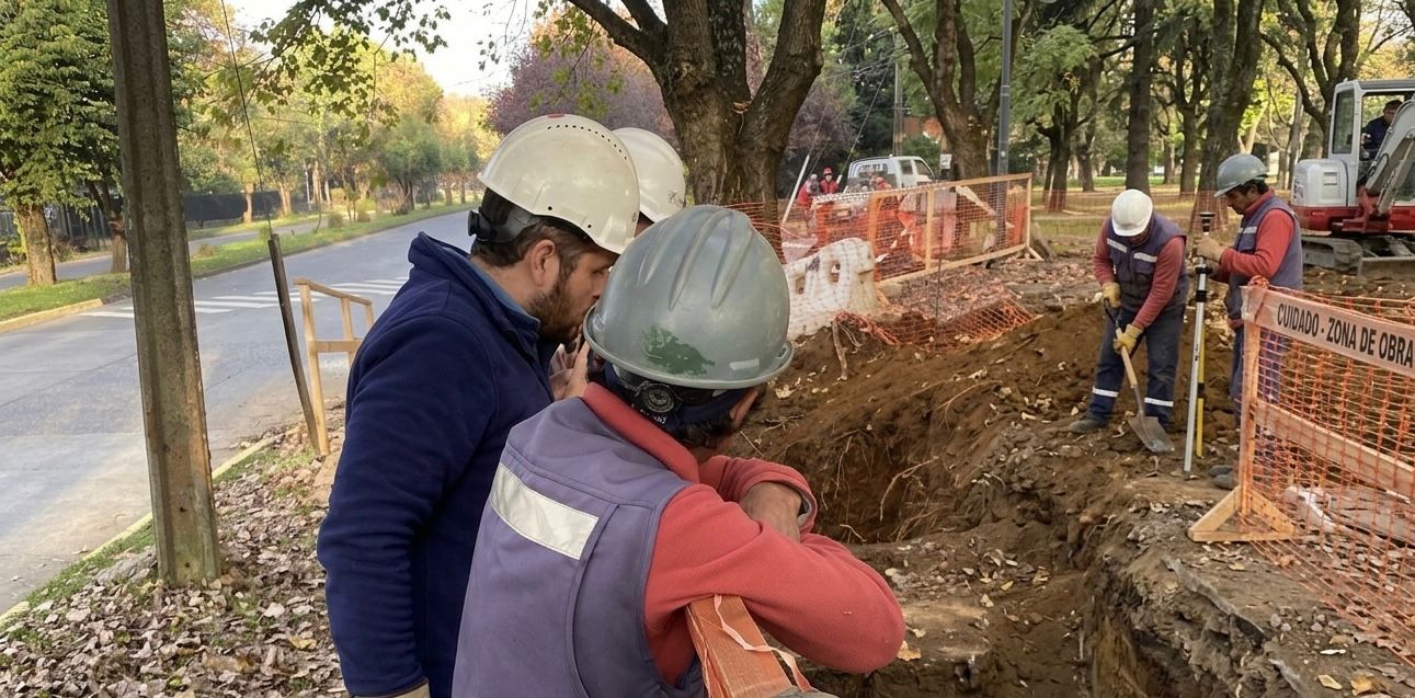 Casi 500 metros de redes de agua potable renueva Aguas Décima en Avenida Italia